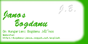 janos bogdanu business card